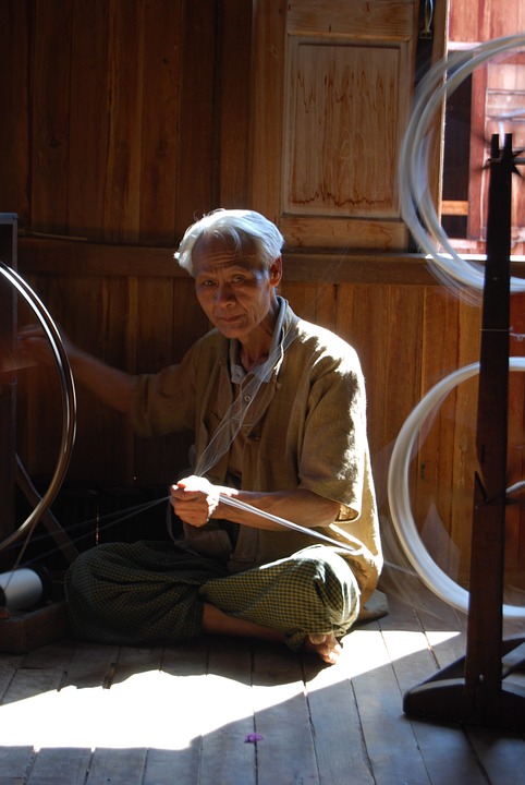 traditional silk spinning